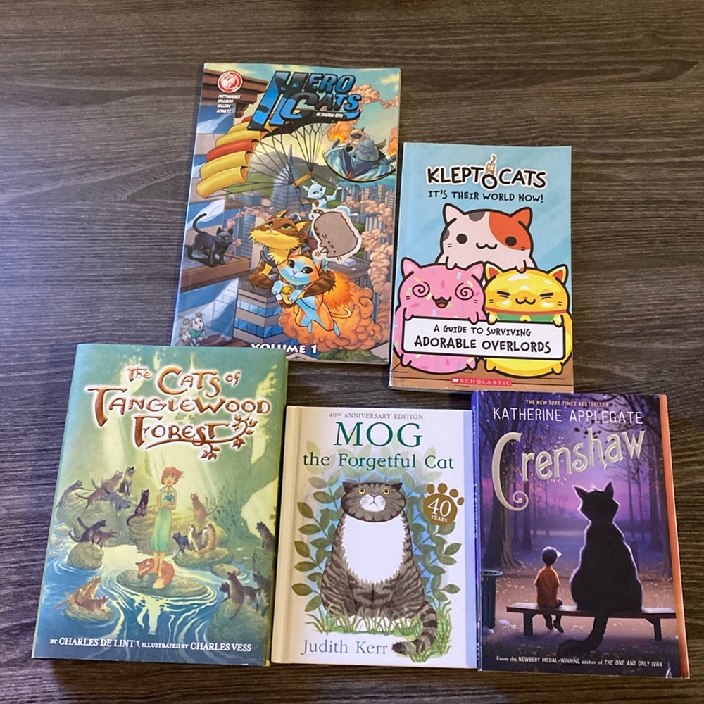 Bundle of five cat books
